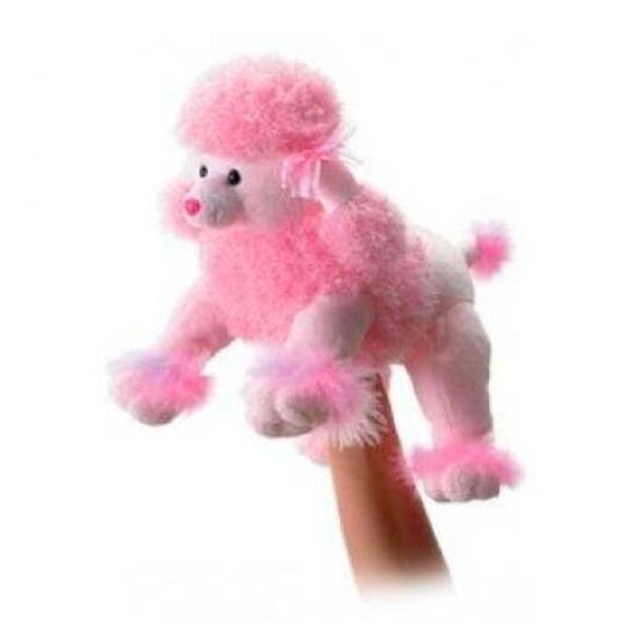 Aurora Fancy the Pink Poodle Hand Puppet Stuffed Plush Animal Dog - Picture 1 of 12